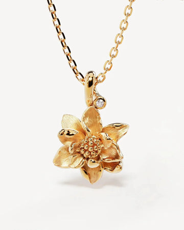 By Charlotte Birth Flower Water Lily July 18k Gold Vermeil