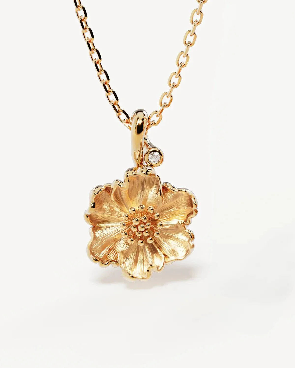 By Charlotte Birth Flower Poppy August 18k Gold Vermeil