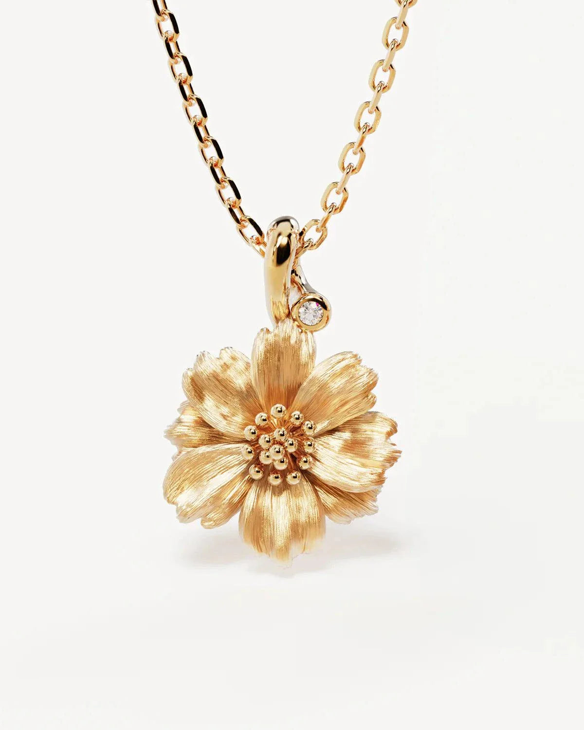By Charlotte Birth Flower Cosmos October 18k Gold Vermeil