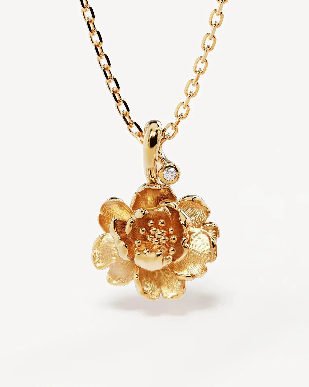 By Charlotte Birth Flower Peony November 18k Gold Vermeil 