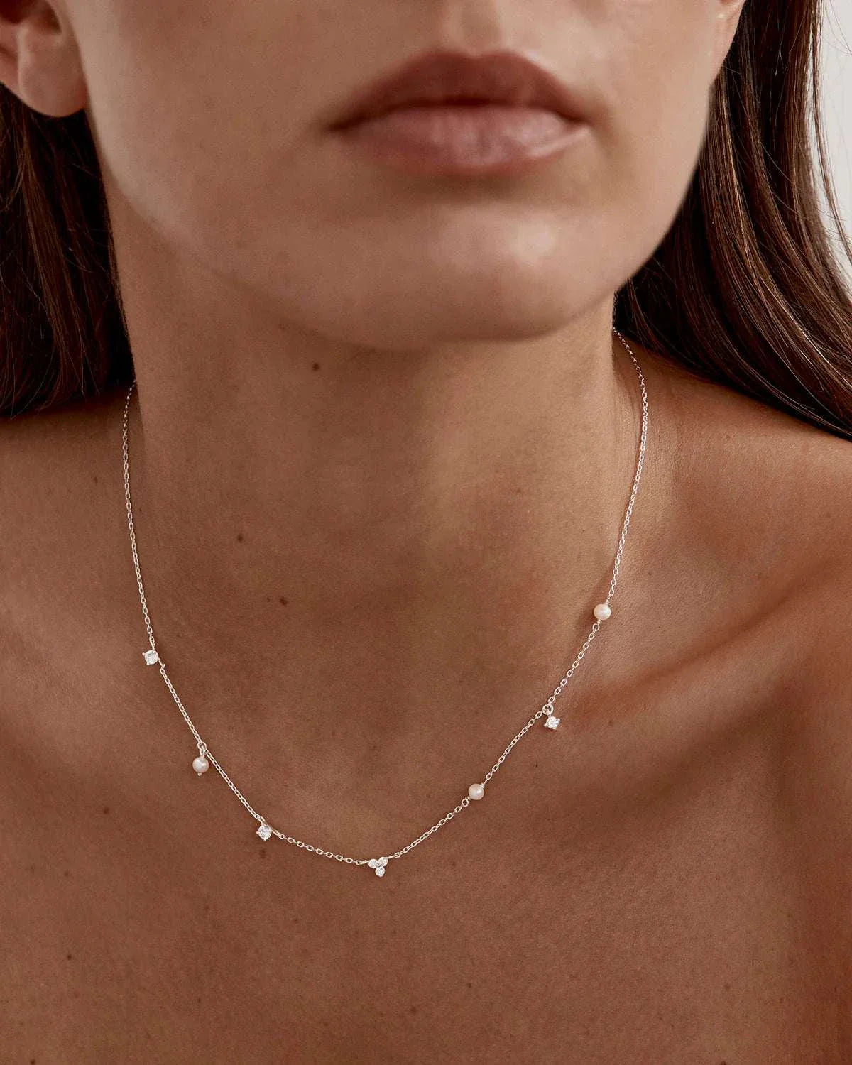 By Charlotte Moonlit Bloom Pearl Choker Sterling Silver
