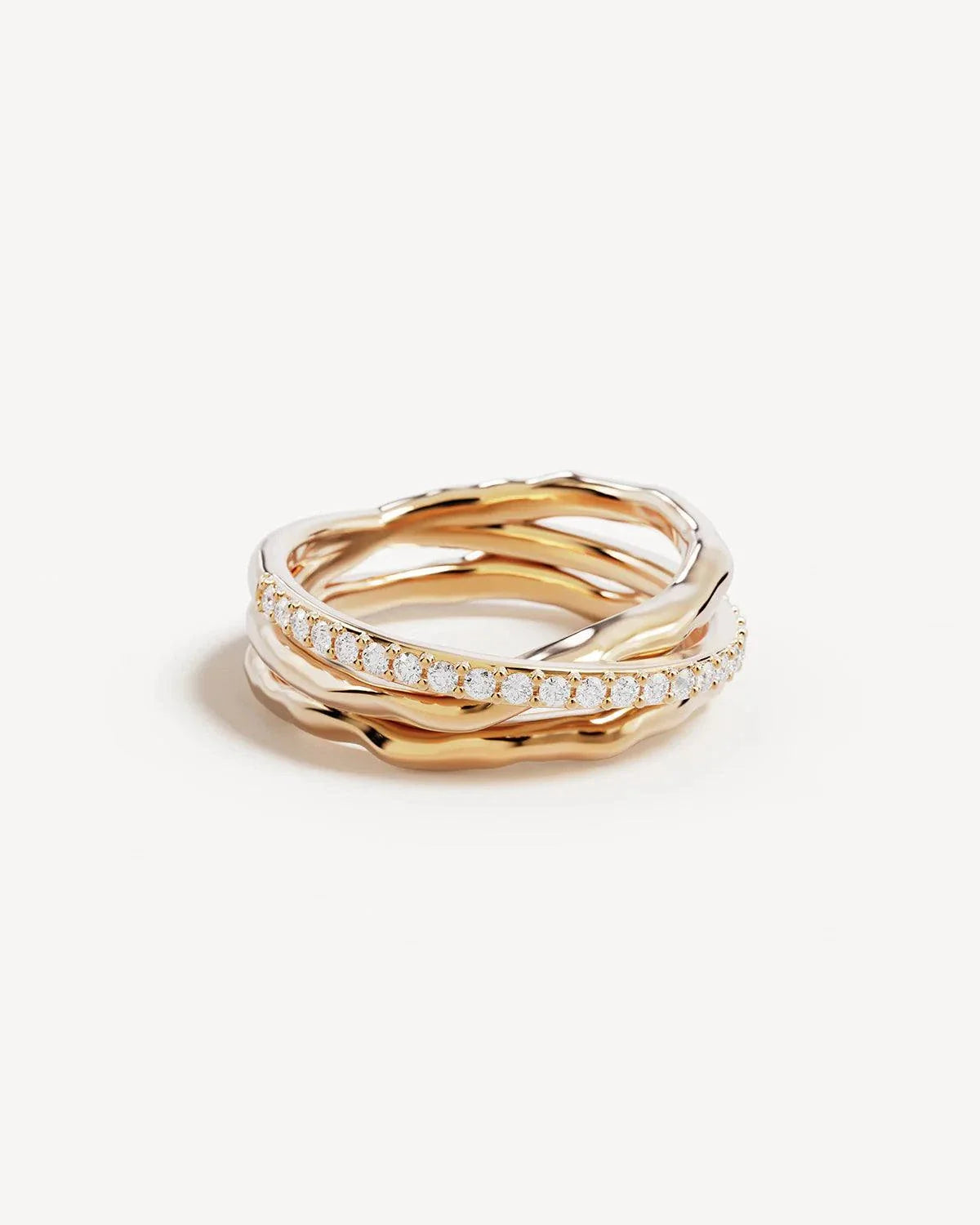 By Charlotte Entwined Hearts Statement Ring 18kt Gold Vermeil