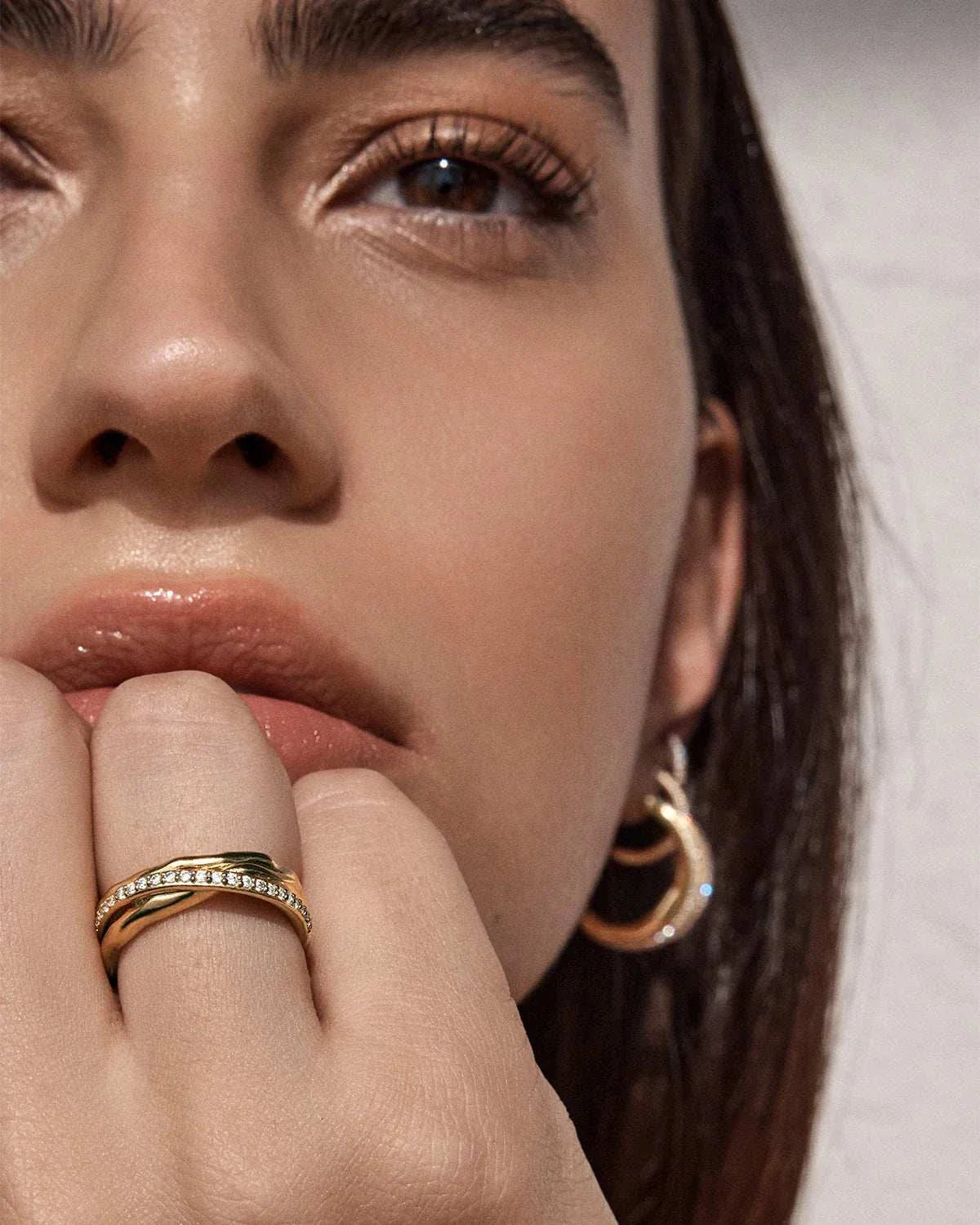 By Charlotte Entwined Hearts Statement Ring 18kt Gold Vermeil