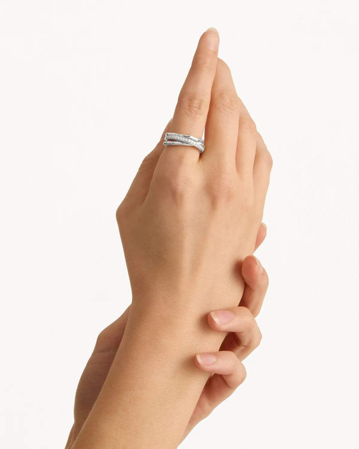 By Charlotte Entwined Hearts Statement Ring Sterling Silver