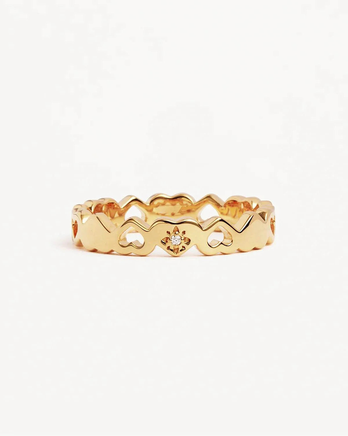 By Charlotte 18k Gold Vermeil Connected Hearts Ring