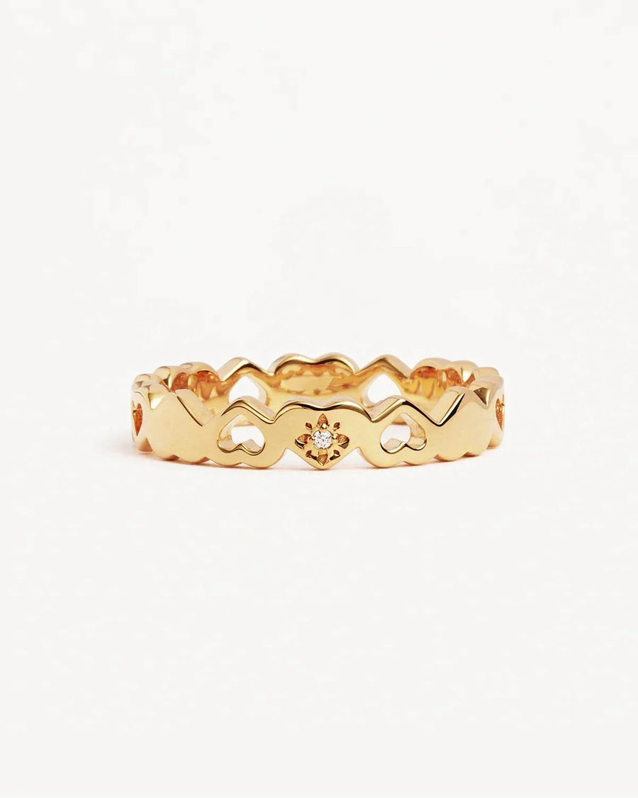 By Charlotte 18k Gold Vermeil Connected Hearts Ring