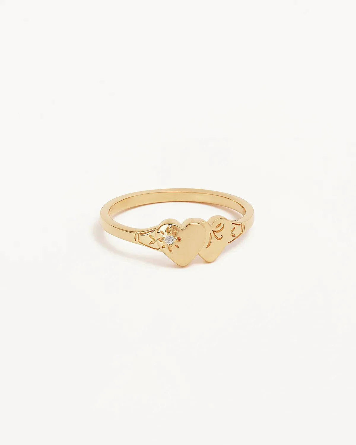 By Charlotte Forever Intertwind Heart Signet Ring 18k Gold Vermeil 