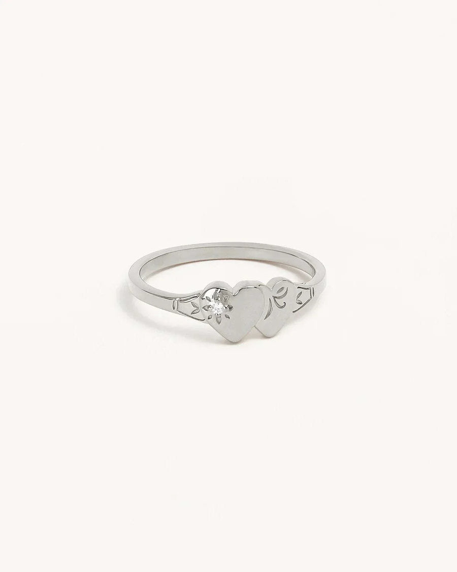 By Charlotte Forever Intertwined Heart Signet Ring Sterling Silver