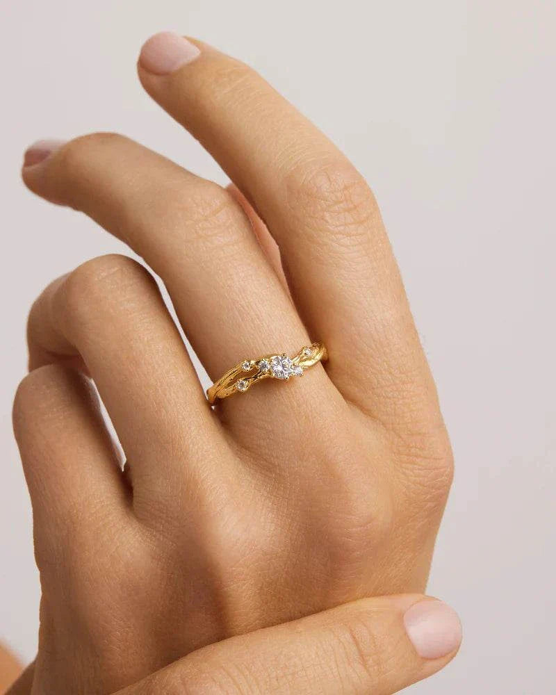 By Charlotte Bloom No Rain No Flowers Ring 18k Gold Vermeil