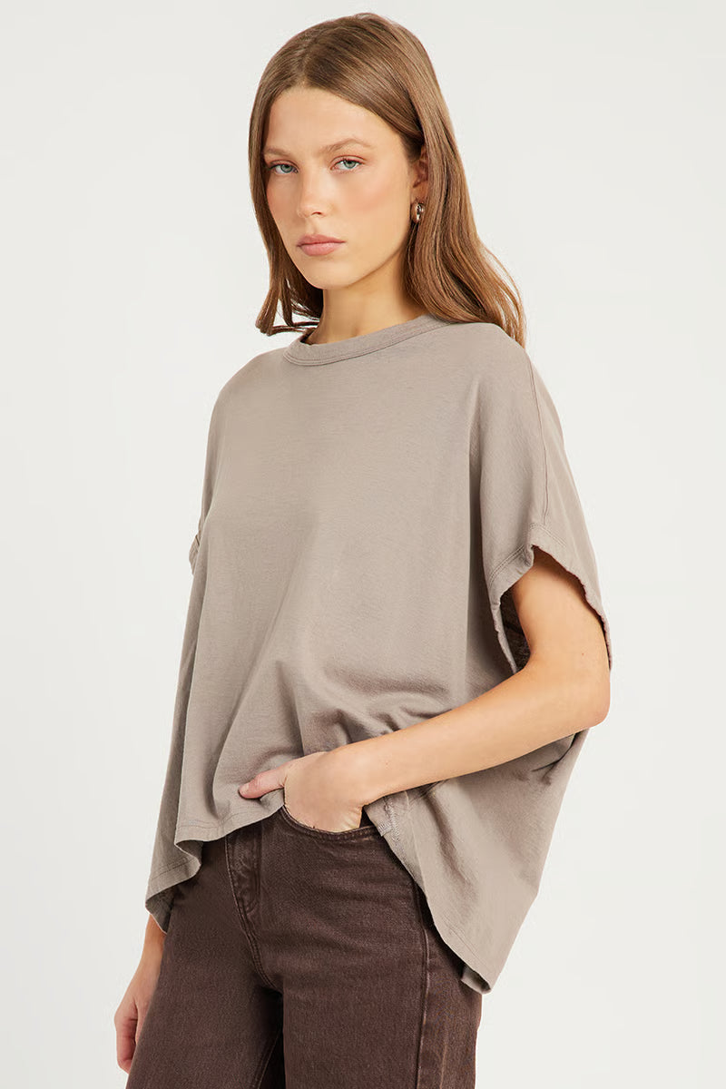 Bassike Circle T Shirt Acid Taupe