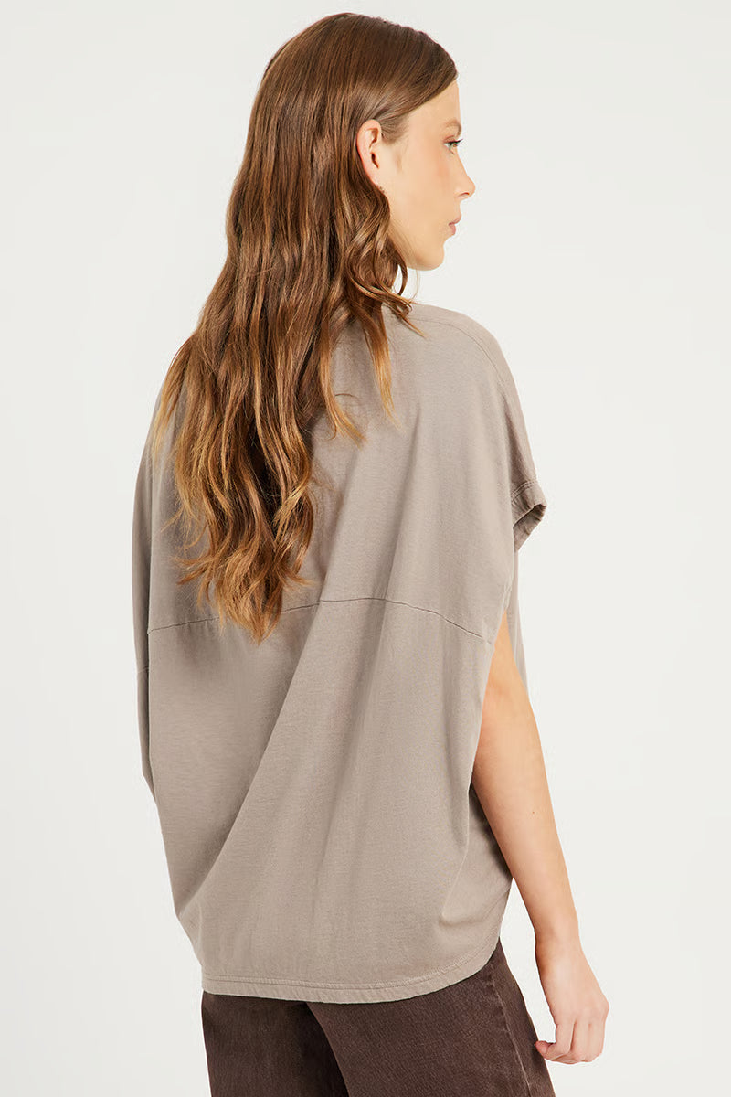 Bassike Circle T Shirt Acid Taupe