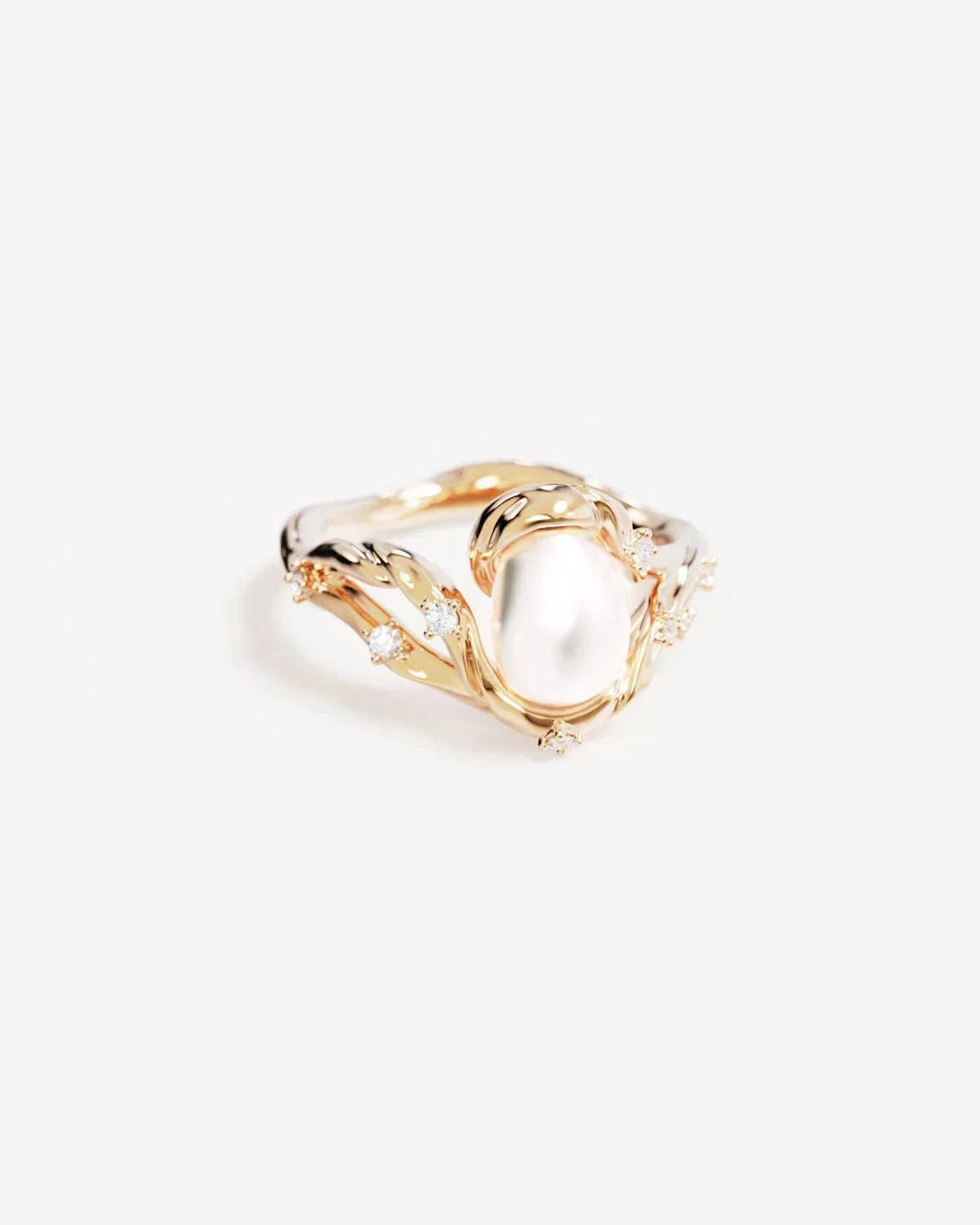By Charlotte Dive Into Serenity Pearl Ring 18k Gold Vermeil