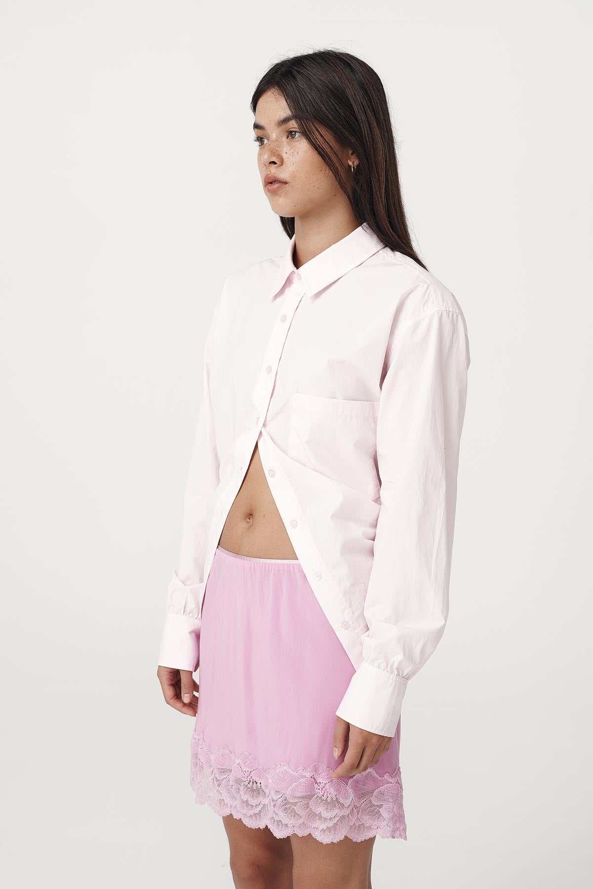 Rowie Ramona Tie Back Shirt Powder Pink