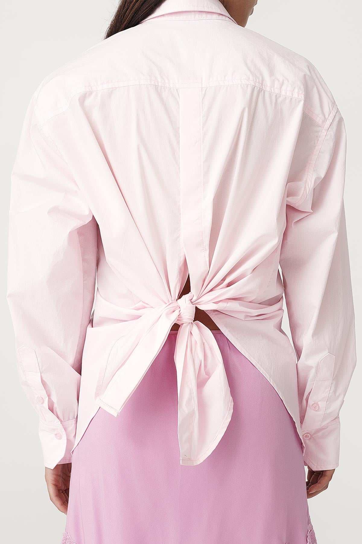 Rowie Ramona Tie Back Shirt Powder Pink