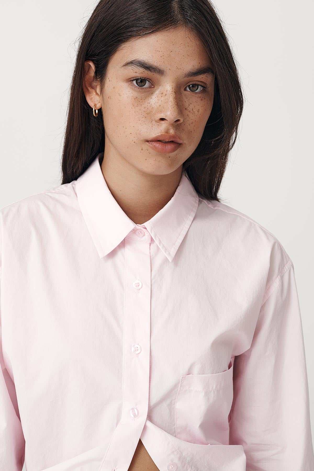 Rowie Ramona Tie Back Shirt Powder Pink