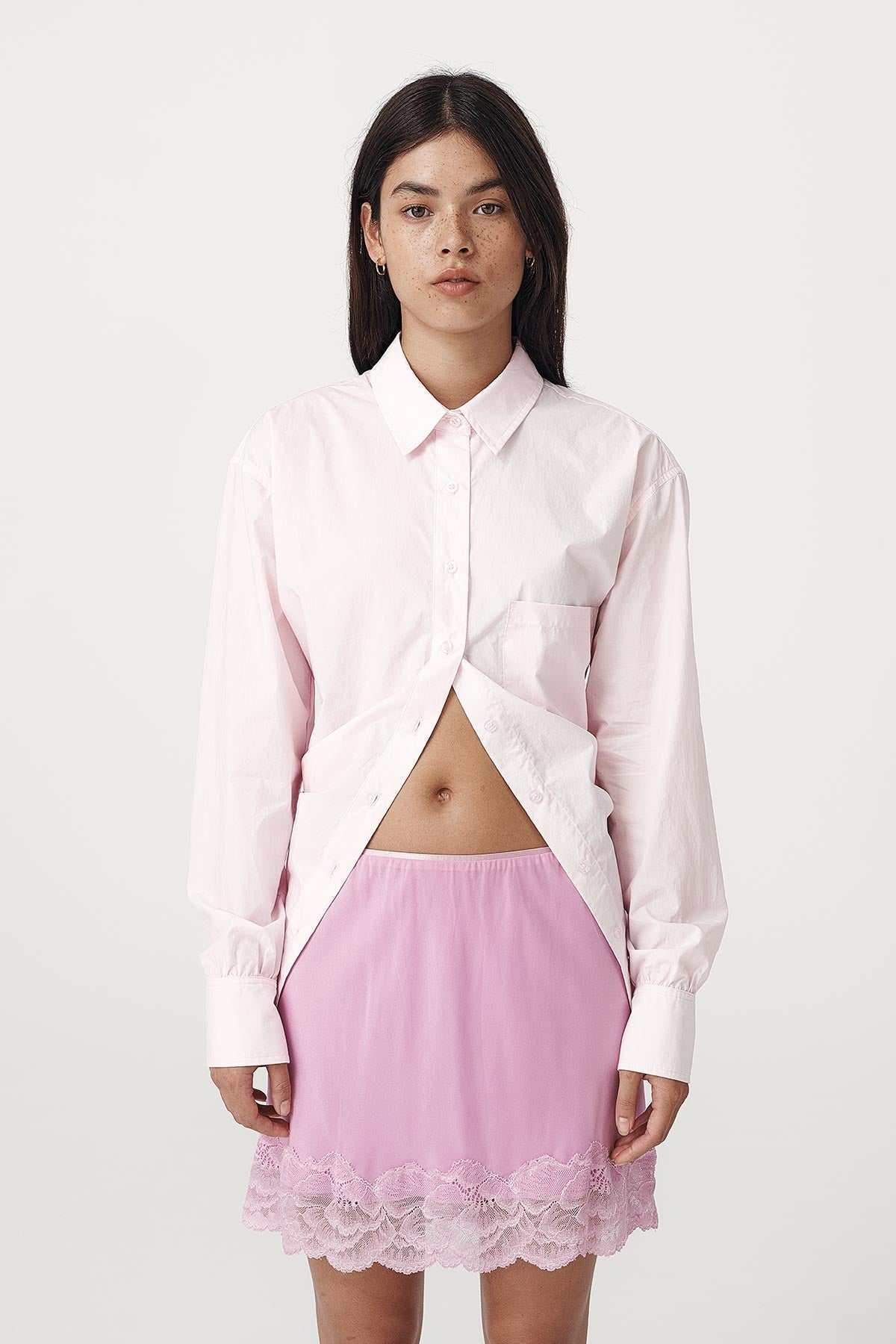Rowie Ramona Tie Back Shirt Powder Pink