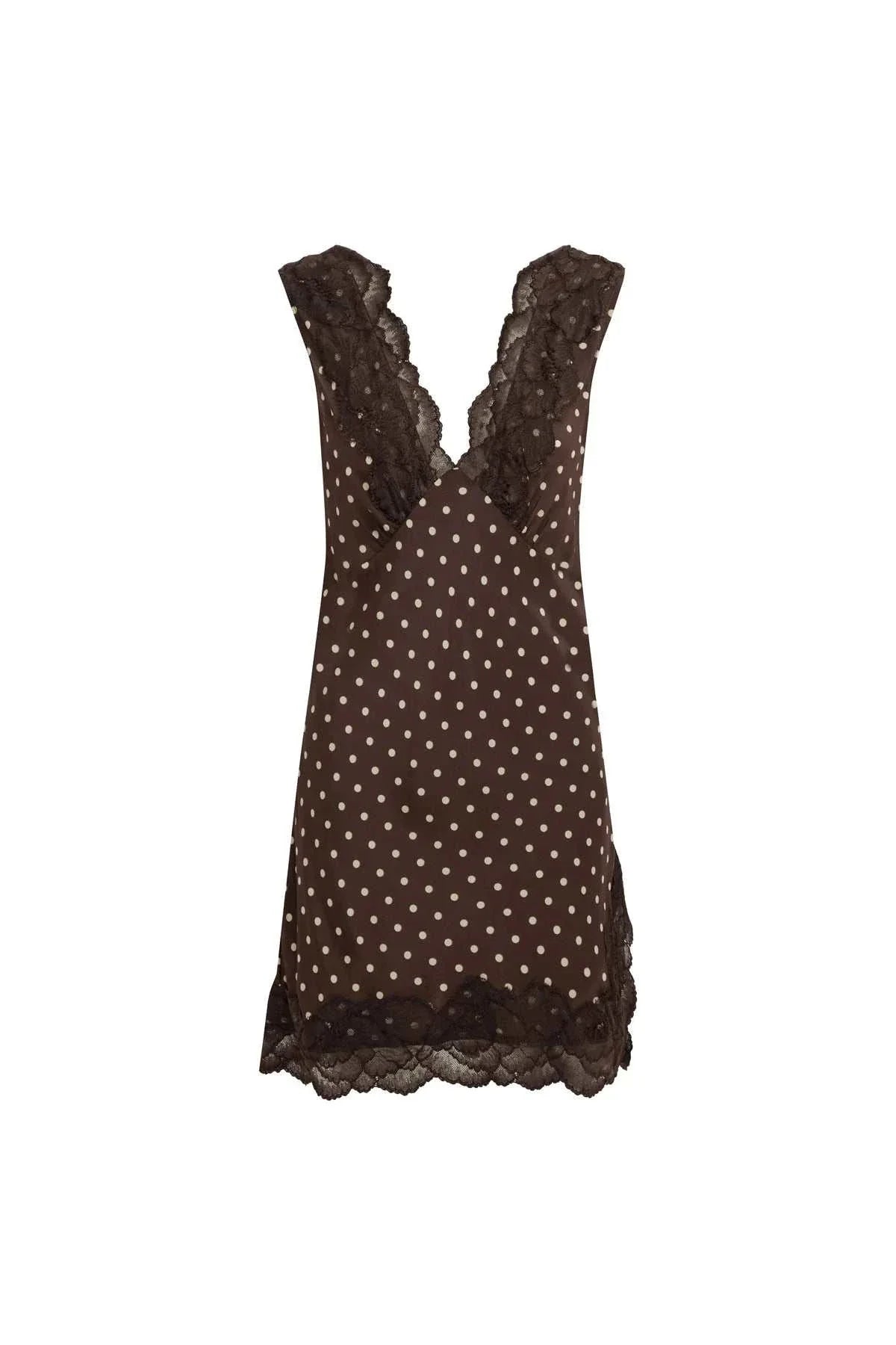 Rowie Annie Silk Mini Dress Cacao Spot
