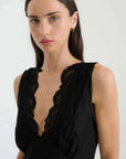 Rowie Annie Silk Midi Dress Noir