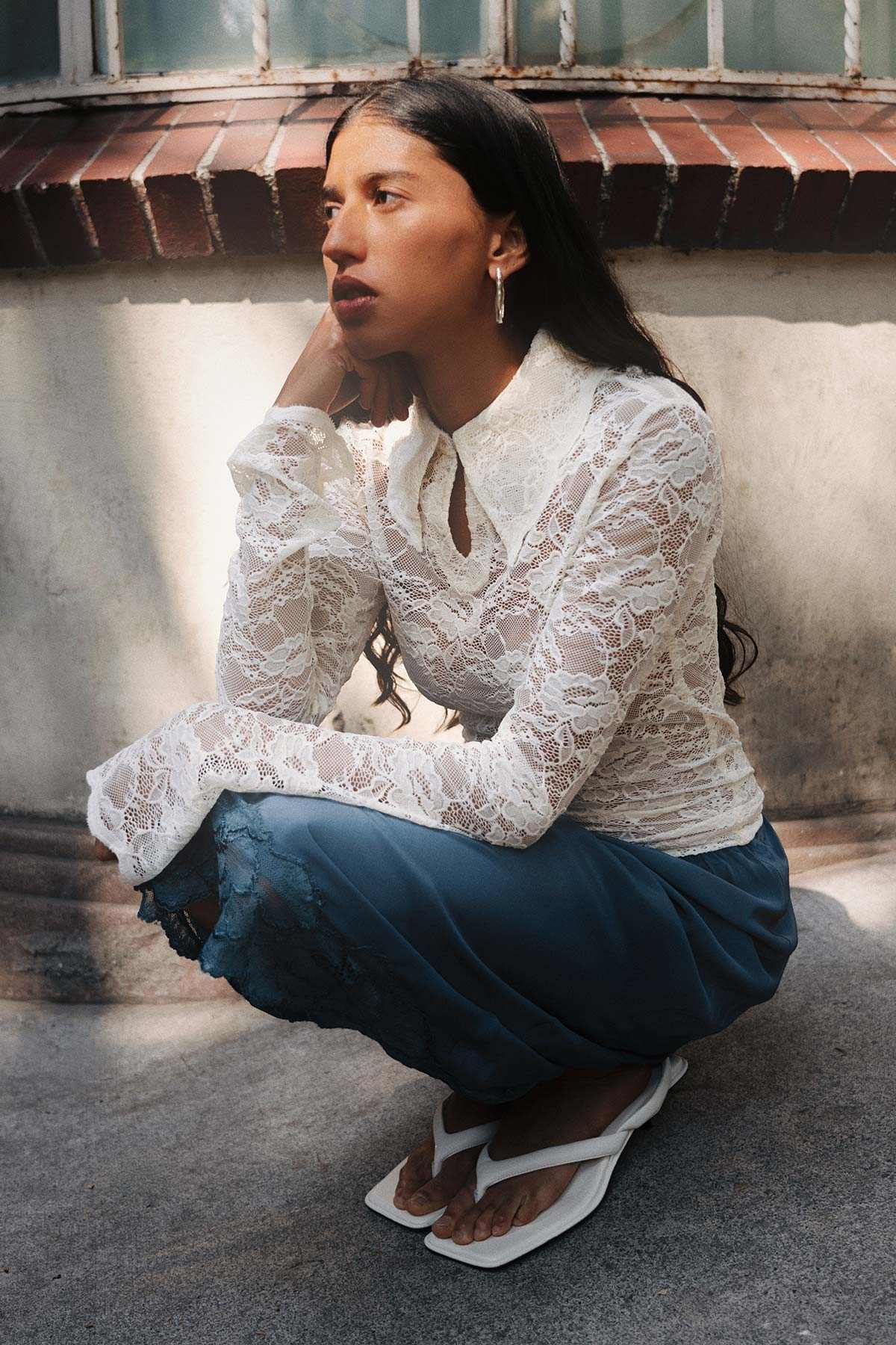 Rowie Charlotte Rose Lace Top Butter Creme 