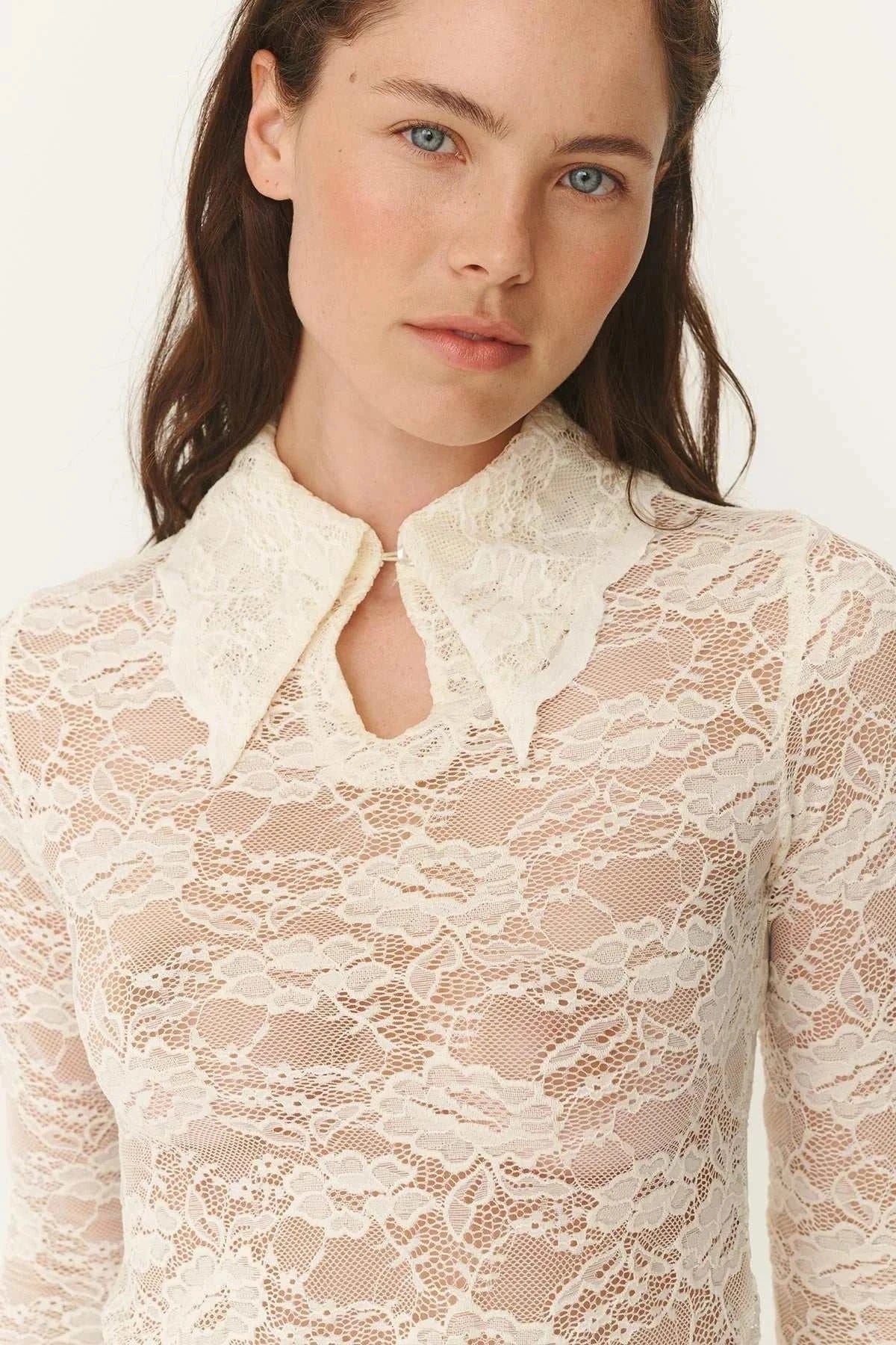 Rowie Charlotte Rose Lace Top Butter Creme 