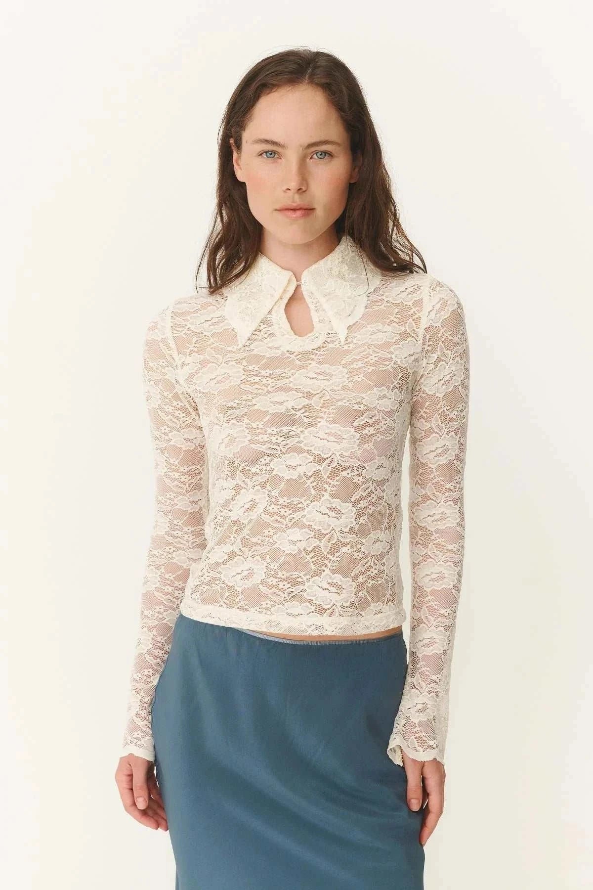 Rowie Charlotte Rose Lace Top Butter Creme 