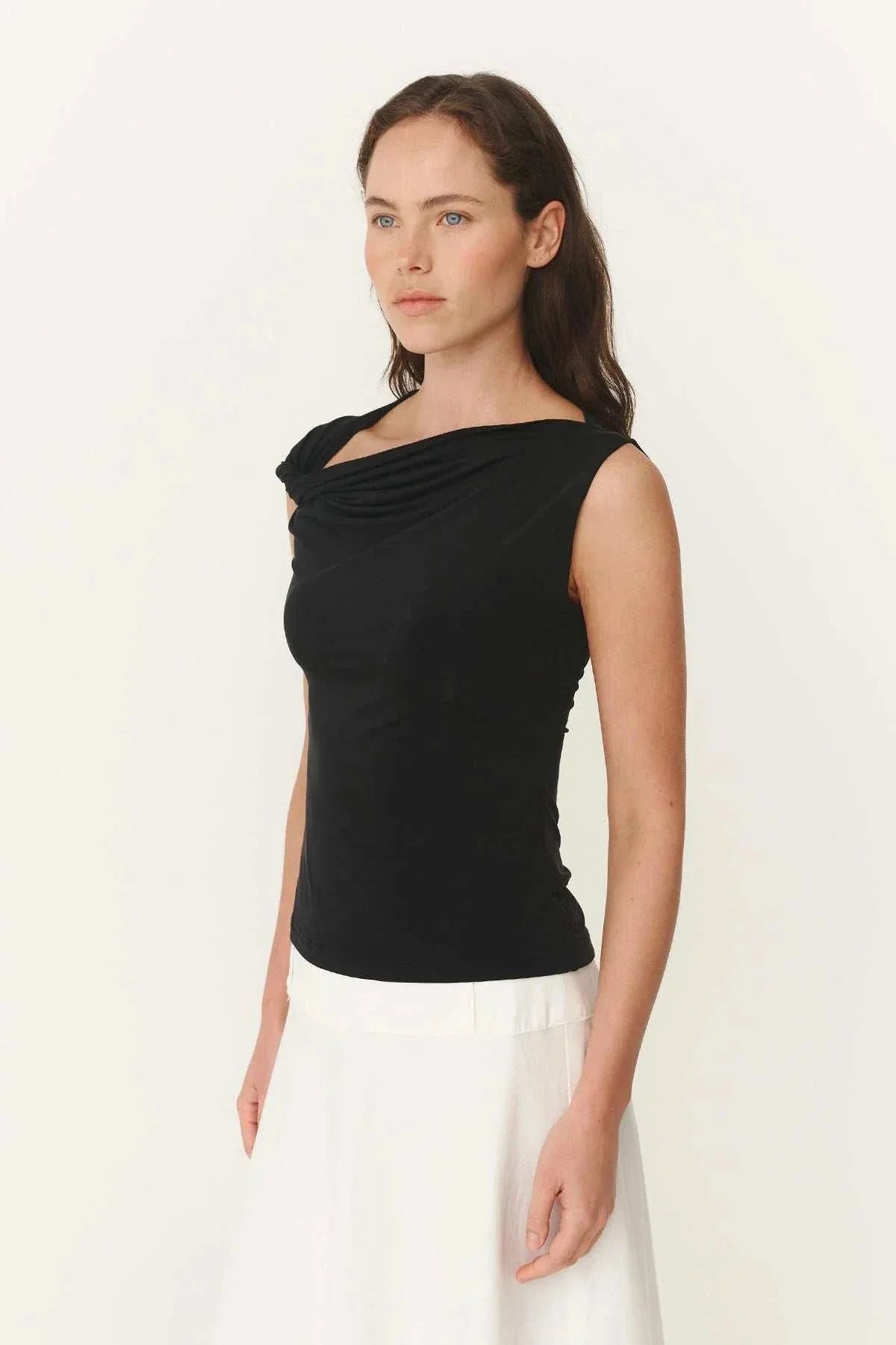 Rowie Elara Twist Top Noir