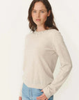 Rowie Emaline Stud Merino Knit Top Oat Marle
