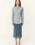 Rowie Marina Midi Skirt Teal Blue