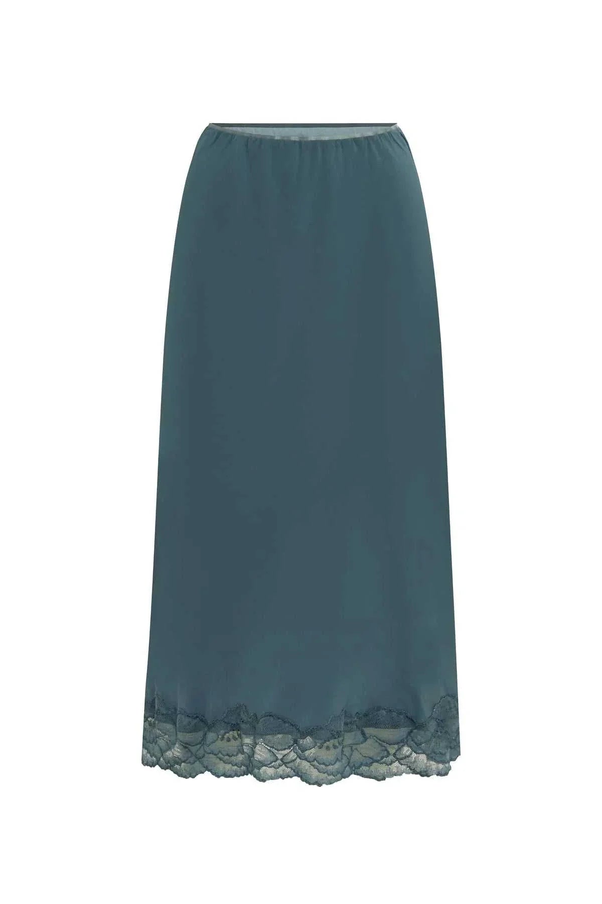 Rowie Marina Midi Skirt Teal Blue