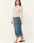 Rowie Marina Midi Skirt Teal Blue