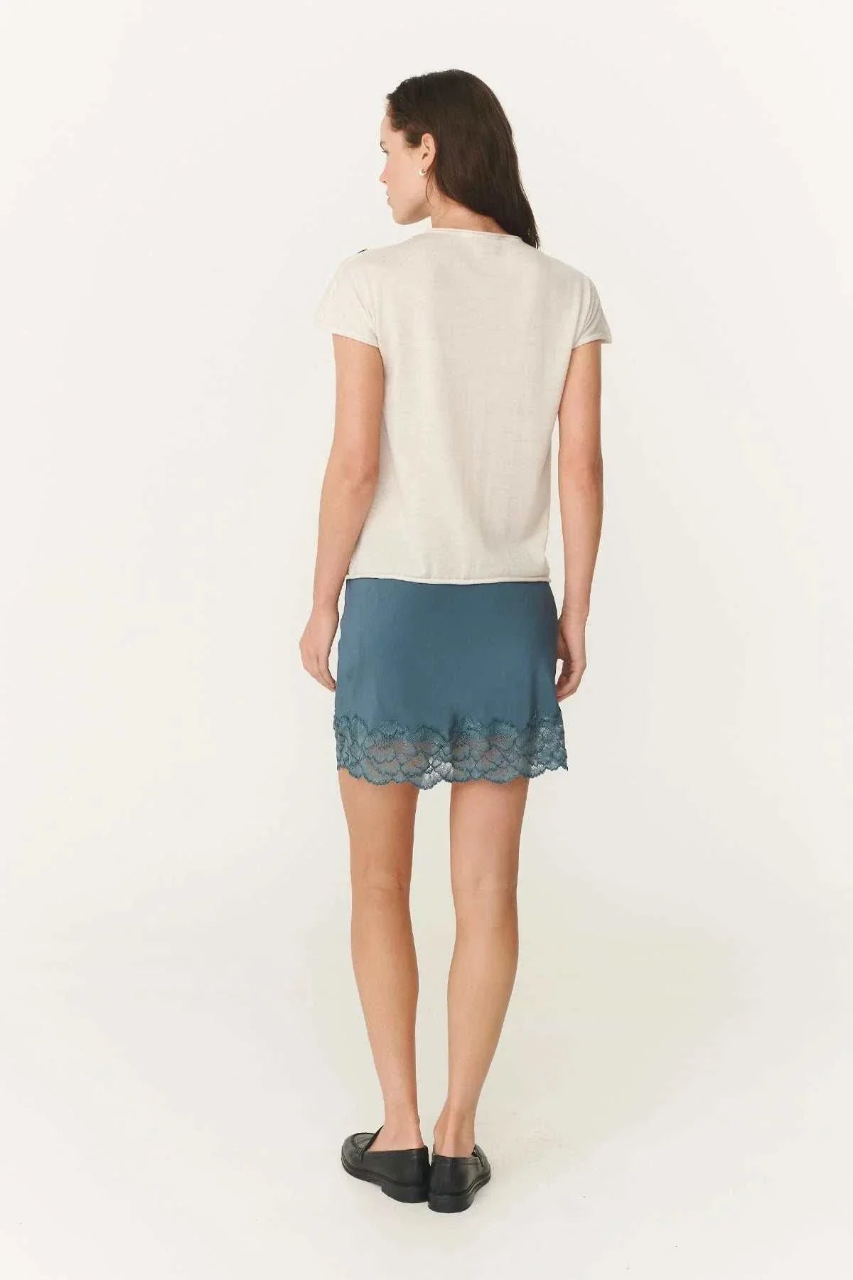 Rowie Marina Mini Skirt Teal Blue