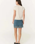 Rowie Marina Mini Skirt Teal Blue