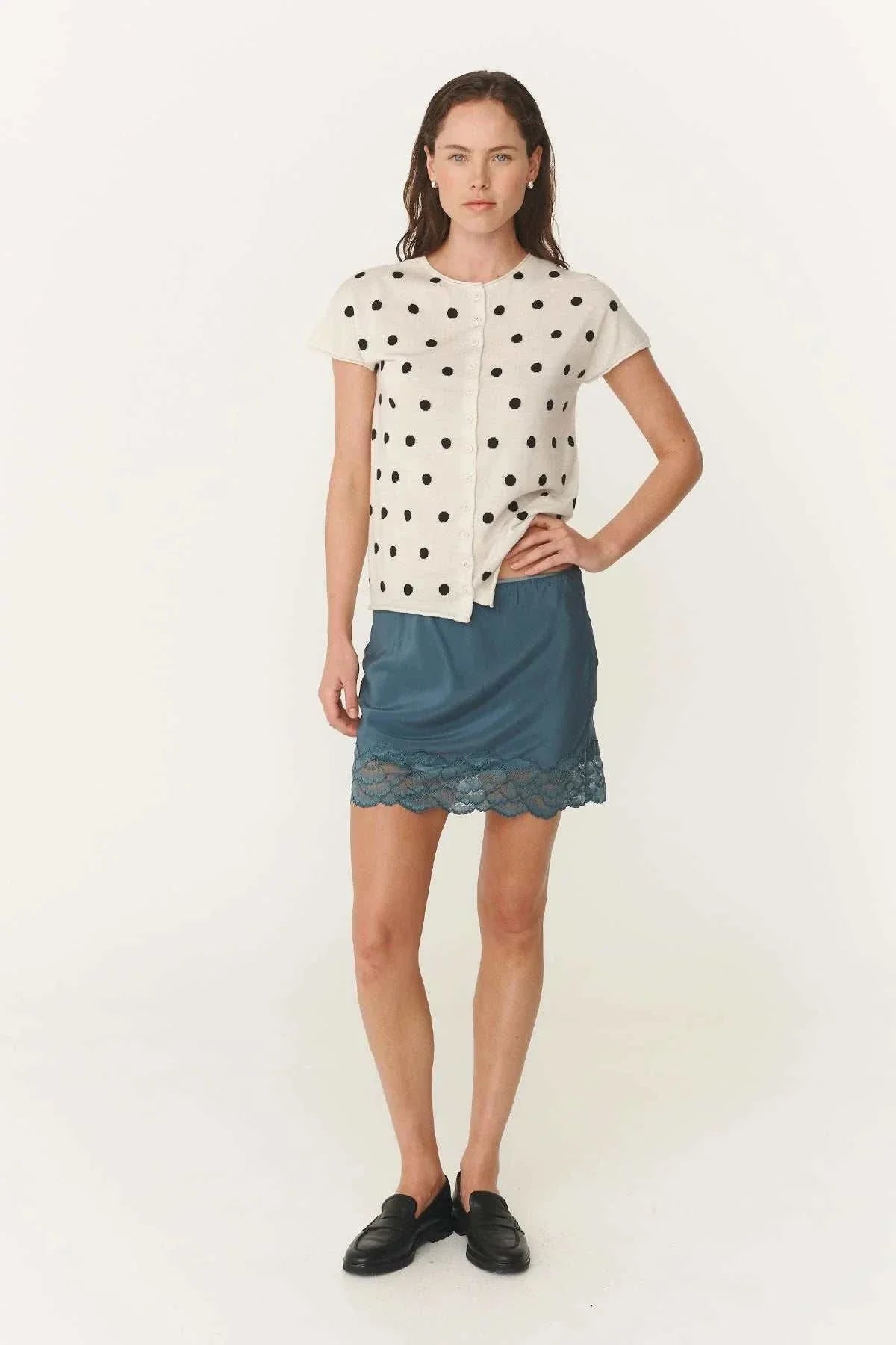 Rowie Marina Mini Skirt Teal Blue