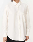 Rowie Ramona Silk Long Sleeve Shirt Vanilla Spot