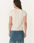 Rowie Sandra Merino Knit Top Bone Espresso Spot