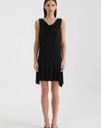Rowie Juliette Cowl Back Mini Dress Noir