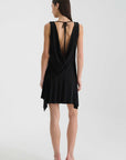 Rowie Juliette Cowl Back Mini Dress Noir
