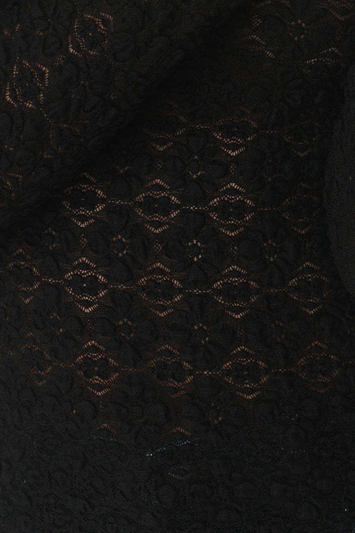Rowie Samantha Clover Lace Top Noir