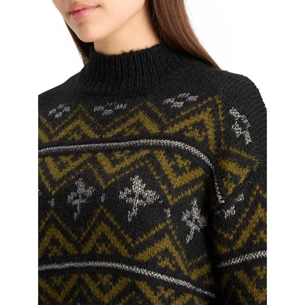 Scotch and Soda Metallic Fair Isle Pullover Evening Black
