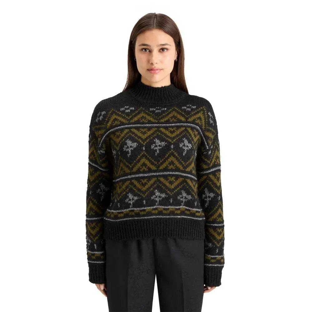 Scotch and Soda Metallic Fair Isle Pullover Evening Black