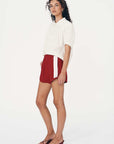 Rowie Simone Linen Shorts Siren Red