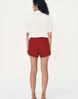 Rowie Simone Linen Shorts Siren Red