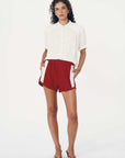 Rowie Simone Linen Shorts Siren Red