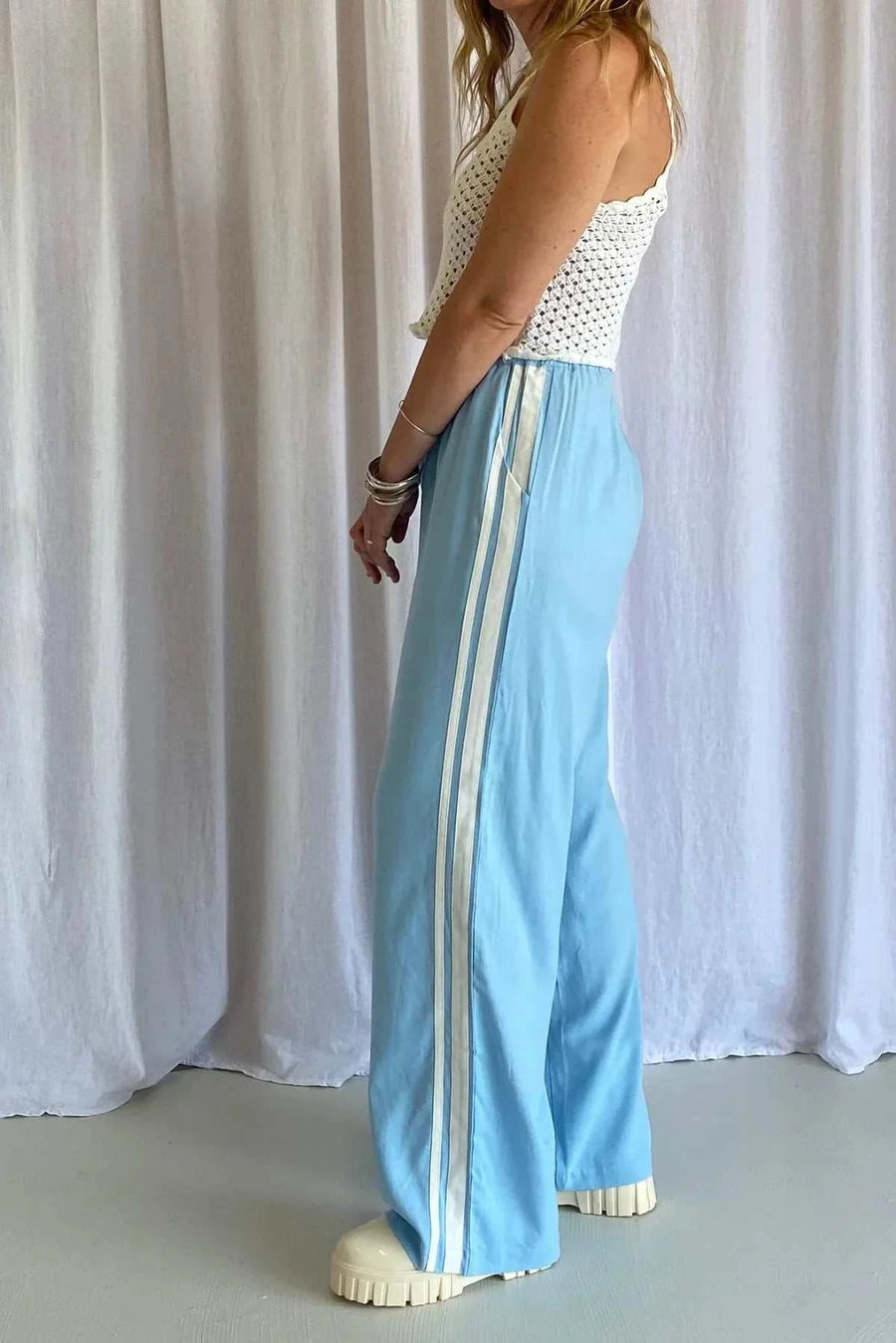 Zaziba Jaya Linen Pant Sky Blue