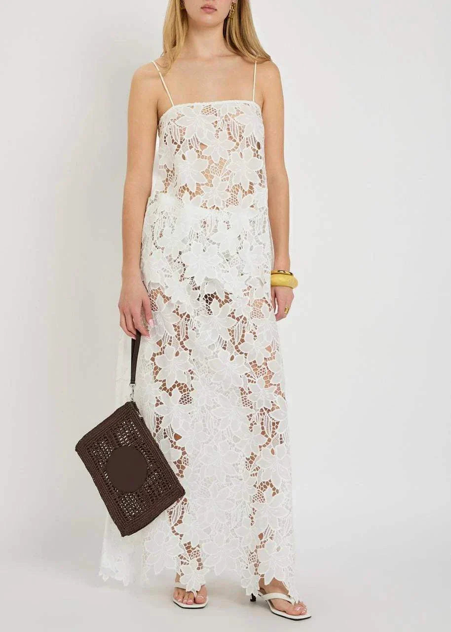 Solaqua Margaux Skirt Ivory Crochet Lace
