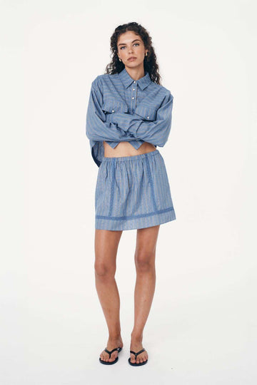 Rowie Suri Lace Mini Skirt Lagoon