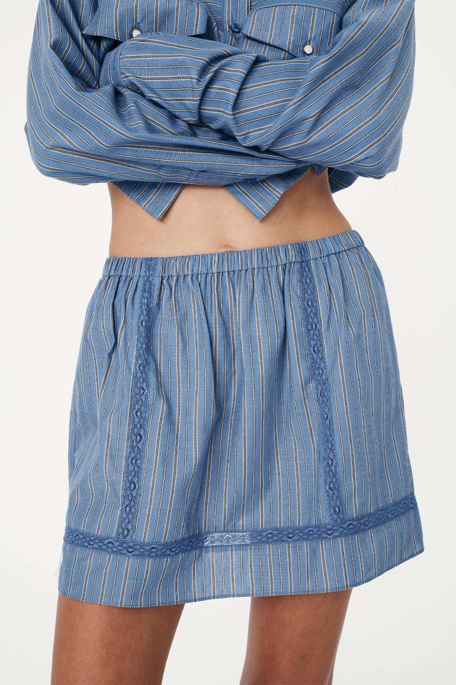 Rowie Suri Lace Mini Skirt Lagoon