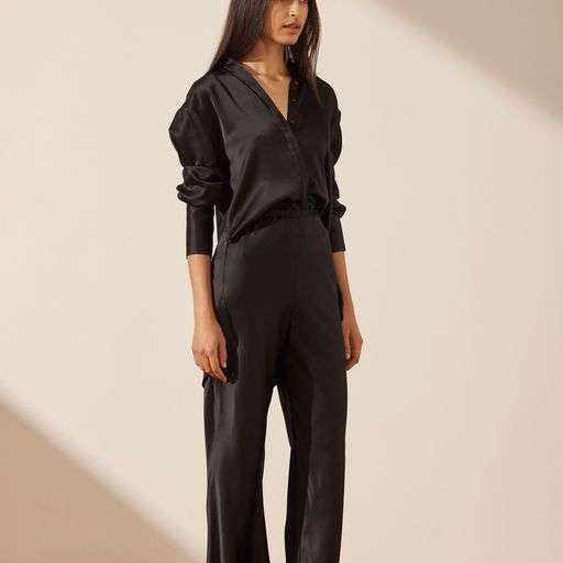Shona Joy Silk Bias Cut Pant Black.