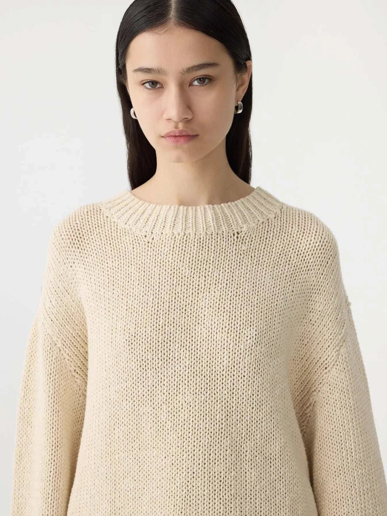 Bassike Textured Cotton Linen Knit Natural