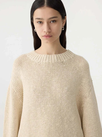 Bassike Textured Cotton Linen Knit Natural